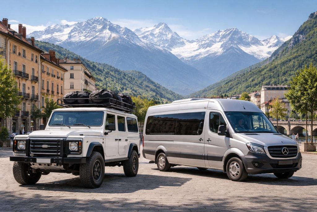 Accéder aux Écrins en navette 4×4 Land Rover ou minibus depuis Grenoble pour la montagne