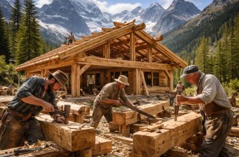 découvrez comment construire un chalet authentique dans les écrins en utilisant du bois de mélèze local et des techniques traditionnelles pour un habitat naturel et durable.