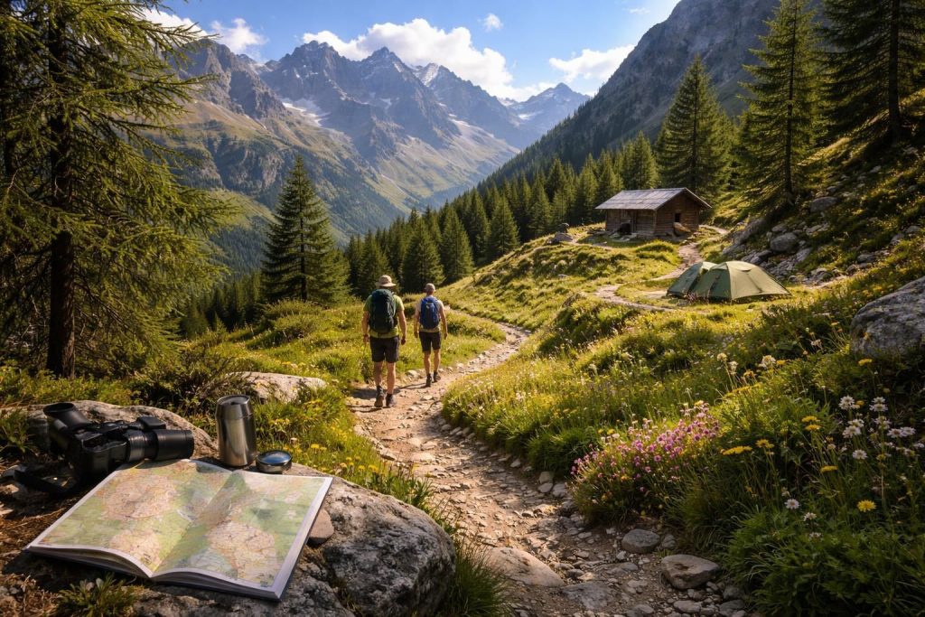 Randonnée dans les Écrins gratuite avec cartes IGN, refuges économiques et bivouac