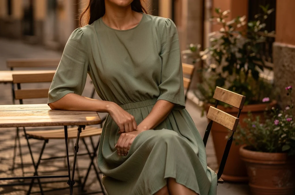 Du train de nuit aux terrasses italiennes, la robe vert d’eau ne quitte jamais les voyageuses stylées